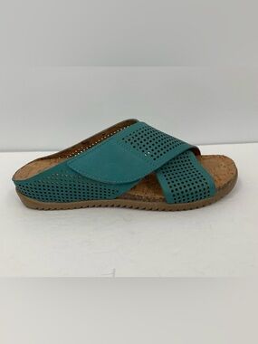 BioNatura Pamina slide comfort sandals green blue mesh criss-cross 39 8